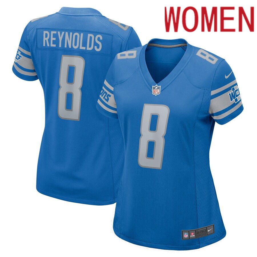 Women Detroit Lions #8 Josh Reynolds Nike Blue Player Game NFL Jersey